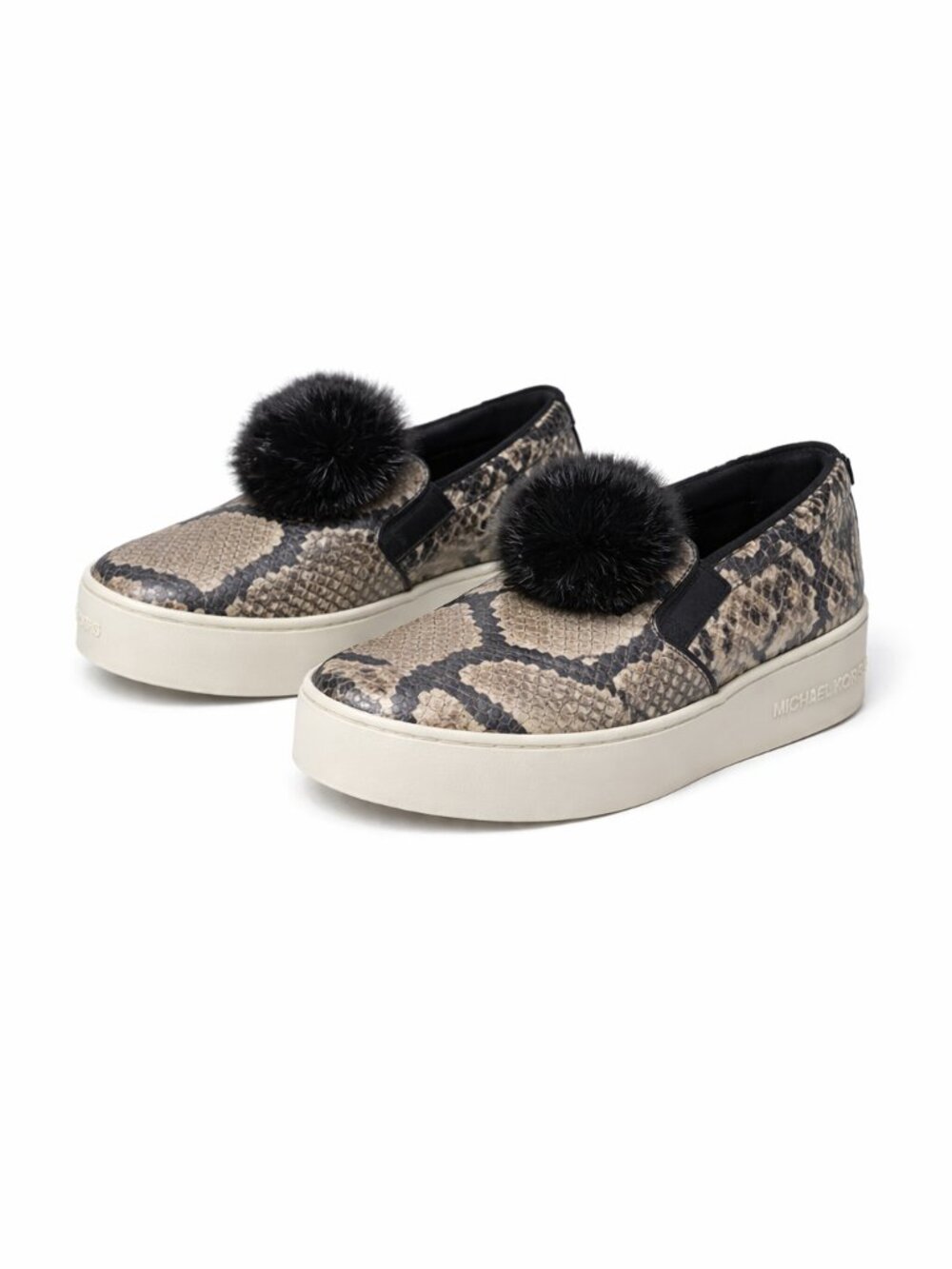 Michael Kors Snake Print Platform Slip On Sneakers Size 7.5 Earthy Indie Leather